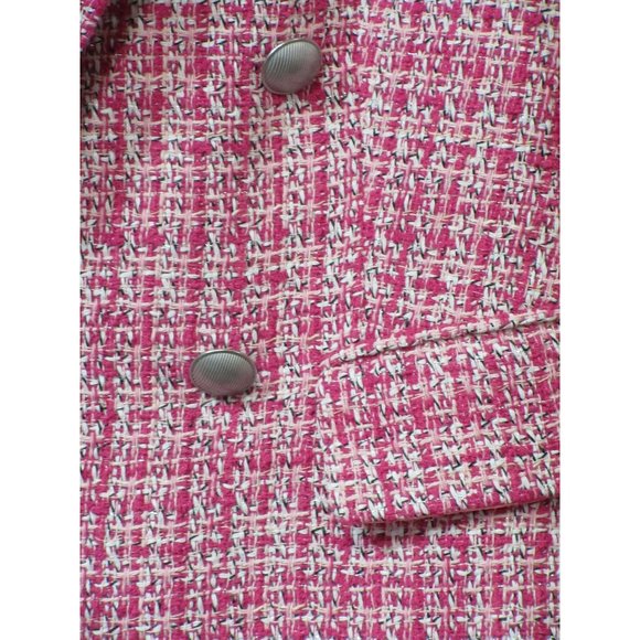 L'AGENCE Kenzie Tweed Double-Breasted Blazer in Pink Size 2 B702 Damaged - Picture 13 of 14
